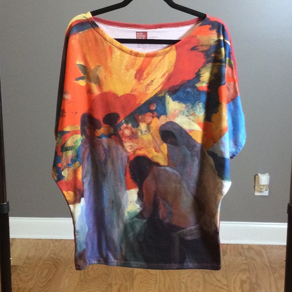 L Museum Barcelona Colorful Abstract Art Print Oversized Top